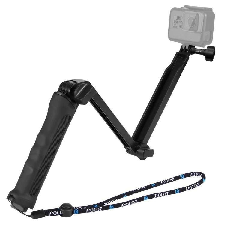 PULUZ 3-Way Grip Foldable Tripod Selfie-stick Extension Monopod for DJI, Insta360, GoPro and Other Action Cameras, Length: 20-58cm, Length: 20-58cm, Length: 20-58cm(AE)