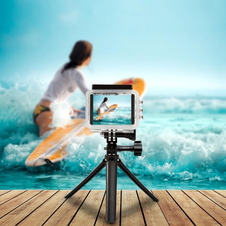 PULUZ 3-Way Grip Foldable Tripod Selfie-stick Extension Monopod for DJI, Insta360, GoPro and Other Action Cameras, Length: 20-58cm, Length: 20-58cm, Length: 20-58cm(AE)