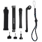 PULUZ 3-Way Grip Foldable Tripod Selfie-stick Extension Monopod for DJI, Insta360, GoPro and Other Action Cameras, Length: 20-58cm, Length: 20-58cm, Length: 20-58cm(AE)