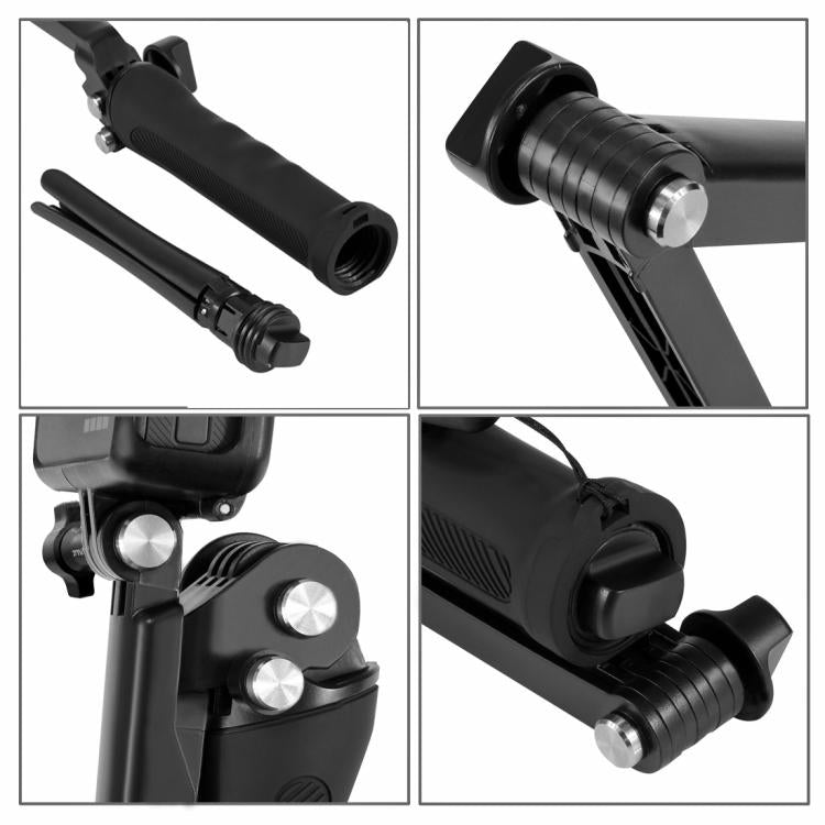PULUZ 3-Way Grip Foldable Tripod Selfie-stick Extension Monopod for DJI, Insta360, GoPro and Other Action Cameras, Length: 20-58cm, Length: 20-58cm, Length: 20-58cm(AE)
