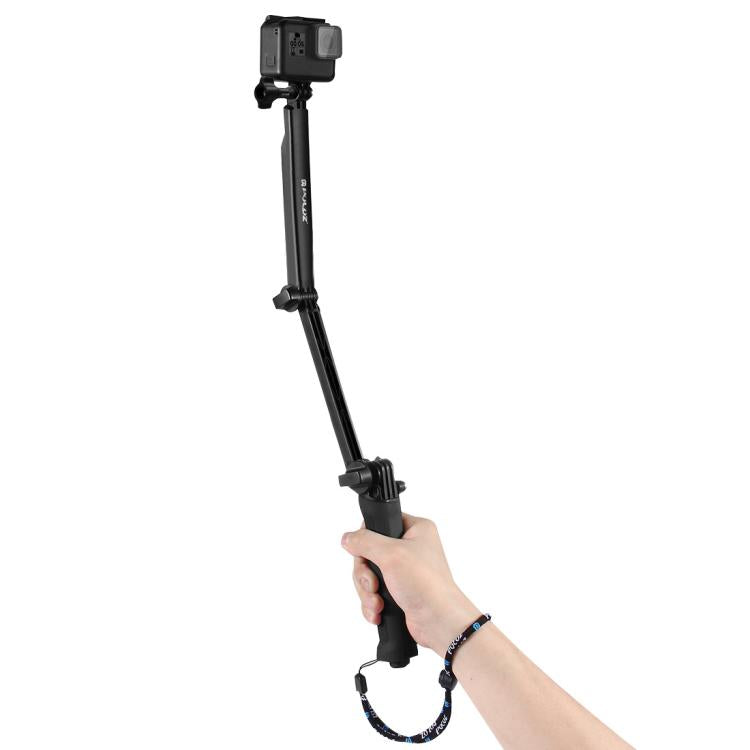 PULUZ 3-Way Grip Foldable Tripod Selfie-stick Extension Monopod for DJI, Insta360, GoPro and Other Action Cameras, Length: 20-58cm, Length: 20-58cm, Length: 20-58cm(AE)