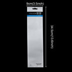 10 PCS PULUZ 34.5cm x 9cm Hang Hole Clear Front White Pearl Jewelry Zip Lock Packaging Bag(Size: S, Lengthened type), Size: S, Lengthened type