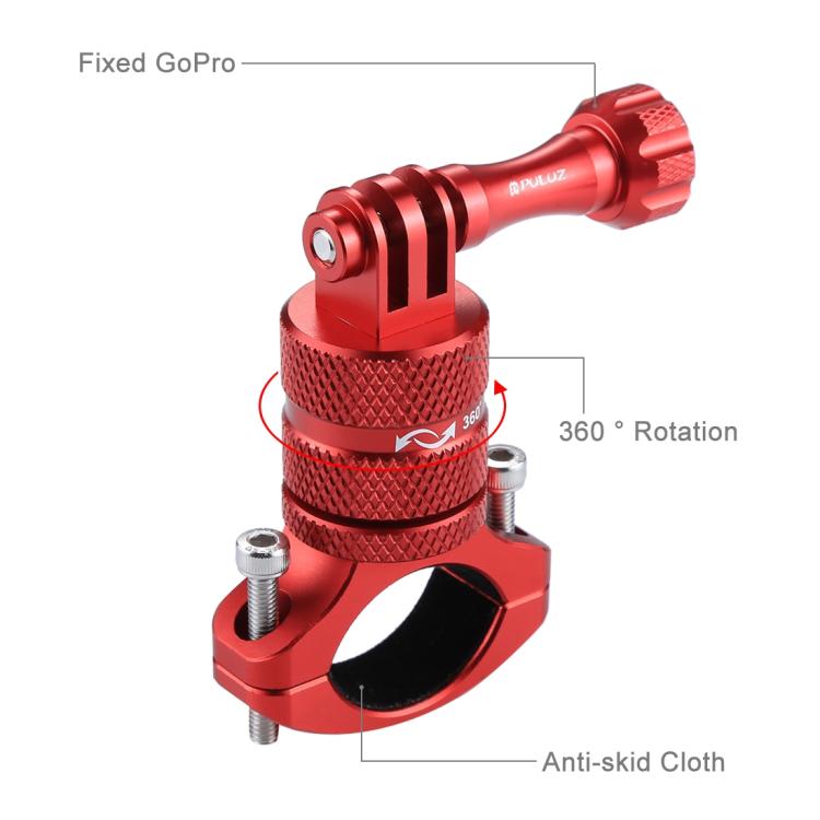 PULUZ 360 Degree Rotation Bike Aluminum Handlebar Adapter Mount with Screw for GoPro, Insta360, DJI and Other Action Cameras, AE Stock (Blue), US Stock (Red), China Stock (Red), US Stock (Blue), China Stock (Blue), US Stock (Black)                     ...