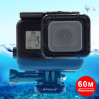 PULUZ 60m Waterproof Housing Protective Case for GoPro HERO(2018) / HERO7 Black /6 /5, with Buckle Basic Mount & Screw, No Need to Remove Lens, 2 in 1 for HERO5, 2 in 1 for HERO5 (AE)