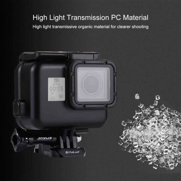 PULUZ 60m Waterproof Housing Protective Case for GoPro HERO(2018) / HERO7 Black /6 /5, with Buckle Basic Mount & Screw, No Need to Remove Lens, 2 in 1 for HERO5, 2 in 1 for HERO5 (AE)