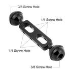 PULUZ 5.1 inch 13cm Aluminum Alloy Dual Balls Arm, Ball Diameter: 25mm, 5.1 inch (Black), 5.1 inch (Blue), 5.1 inch (Red)