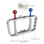 PULUZ Dual Handheld Diving Light Arm CNC Aluminum Mount with Lanyard for GoPro, Insta360, DJI and Other Action Cameras, Light Arm Mount/B, Light Arm Mount/S