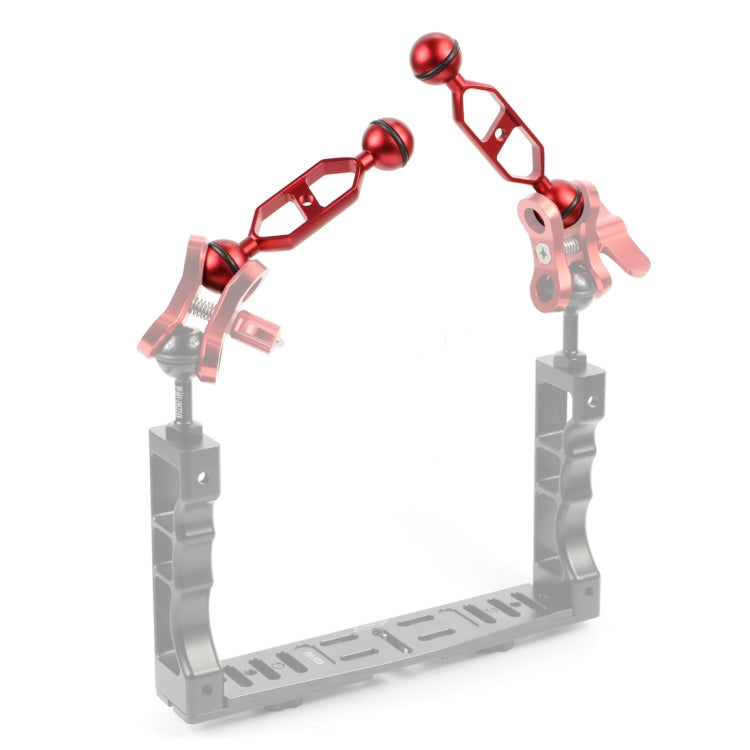 PULUZ 5.0 inch 12.6cm Aluminum Alloy Dual Balls Arm, Ball Diameter: 25mm, 5.0 inch (Red), 5.0 inch (Black), 5.0 inch (Blue)