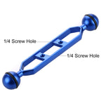 PULUZ 7.0 inch 17.7cm Aluminum Alloy Dual Balls Arm, Ball Diameter: 25mm, 7.0 inch (Black), 7.0 inch (Blue), 7.0 inch (Red)