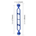 PULUZ 9.0 inch 22.8cm Aluminum Alloy Dual Balls Arm, Ball Diameter: 25mm, 9.0 inch (Black), 9.0 inch (Blue), 9.0 inch (Red)