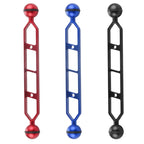 PULUZ 9.0 inch 22.8cm Aluminum Alloy Dual Balls Arm, Ball Diameter: 25mm, 9.0 inch (Black), 9.0 inch (Blue), 9.0 inch (Red)