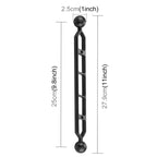PULUZ 11.0 inch 27.9cm Aluminum Alloy Dual Balls Arm, Ball Diameter: 25mm, 11.0 inch (Black), 11.0 inch (Blue), 11.0 inch (Red)