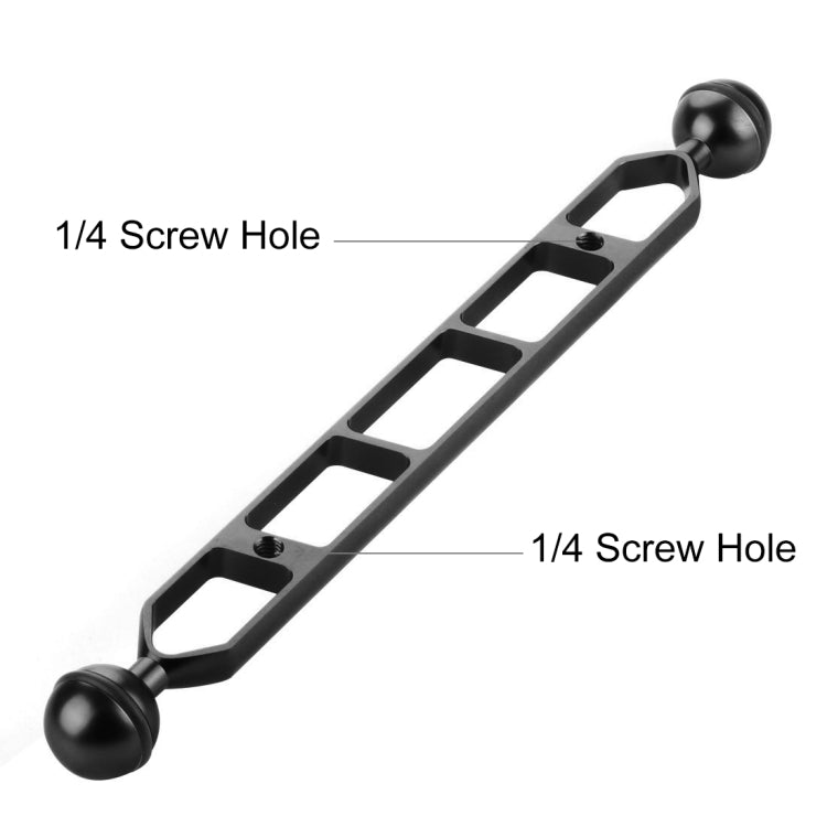 PULUZ 11.0 inch 27.9cm Aluminum Alloy Dual Balls Arm, Ball Diameter: 25mm, 11.0 inch (Black), 11.0 inch (Blue), 11.0 inch (Red)