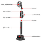 PULUZ Car Suction Cup Arm Mount Phone Tablet Magnetic Holder with Phone Clamp, Car Suction Cup Arm