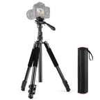 PULUZ 1.6m Reverse-Folding Professional Video Tripod with Fluid Drag Head, 1.6m Reverse-Folding