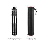 PULUZ 1.6m Reverse-Folding Professional Video Tripod with Fluid Drag Head, 1.6m Reverse-Folding