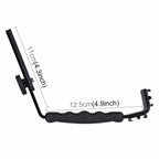 PULUZ L-Shape Bracket Handheld Grip Holder with Dual Side Cold Shoe Mounts for Video Light Flash, DSLR Camera, Bracket
