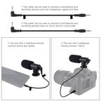 PULUZ 3.5mm Audio Stereo Recording Vlogging Professional Interview Microphone for DSLR & DV Camcorder, Smartphones, Mini Microphone