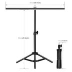 67cm T-Shape Photo Studio Background Support Stand Backdrop Crossbar Bracket with Clips, No Backdrop, Backdrop Stand