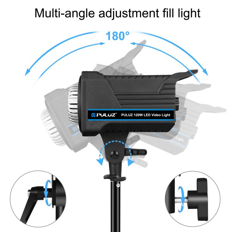 PULUZ 220V 120W Studio Video Light Dual Color Temperature Built-in Dissipate Heat System with Remote Control, 120W 2700K-6500K UK Plug, 120W 2700K-6500K US Plug, 120W 2700K-6500K AU Plug, 120W 2700K-6500K EU Plug