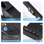 PULUZ Bluetooth Handheld Vlogging Live Broadcast Smartphone Video Rig Cage Filmmaking Recording Handle Stabilizer Bracket for iPhone, Galaxy, Huawei, Xiaomi, HTC, LG, Google, and Other Smartphones, Bluetooth Rig