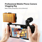 PULUZ Bluetooth Handheld Vlogging Live Broadcast Smartphone Video Rig Cage Filmmaking Recording Handle Stabilizer Bracket for iPhone, Galaxy, Huawei, Xiaomi, HTC, LG, Google, and Other Smartphones, Bluetooth Rig