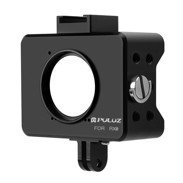 PULUZ Housing Shell CNC Aluminum Alloy Protective Cage with 37mm UV Lens & Base Mount & Screw for Sony RX0, Cage Kits Black(AE), Cage Kits Black