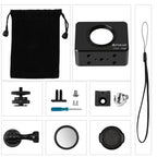 PULUZ Housing Shell CNC Aluminum Alloy Protective Cage with 37mm UV Lens & Base Mount & Screw for Sony RX0, Cage Kits Black(AE), Cage Kits Black