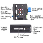 PULUZ Quick Release Clamp Adapter + Quick Release Plate for  DSLR & SLR Cameras, QR Plate Black, QR Plate Gold