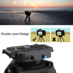 PULUZ Quick Release Clamp Adapter + Quick Release Plate for  DSLR & SLR Cameras, QR Plate Black, QR Plate Gold