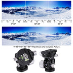 PULUZ 2-Way Pan/Tilt Tripod Head Panoramic Photography Head with Quick Release Plate & 3 Bubble Level, 2-Way Pan/Tilt Tripod