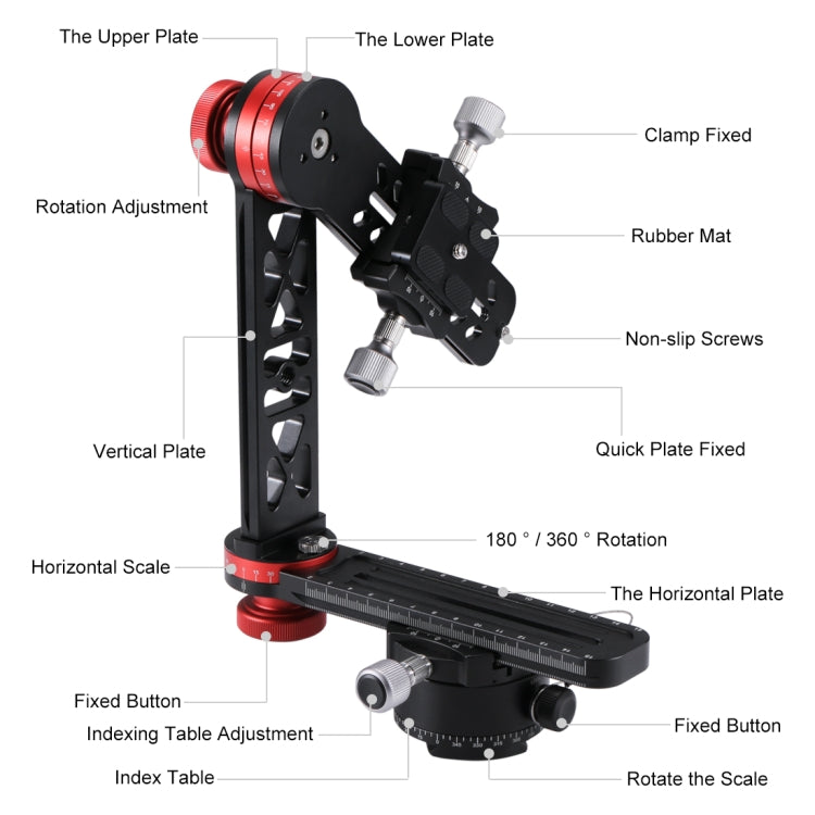 PULUZ 720 Degree Panoramic Aluminum Alloy Ball Head Quick Release Plate Kits, Big Size