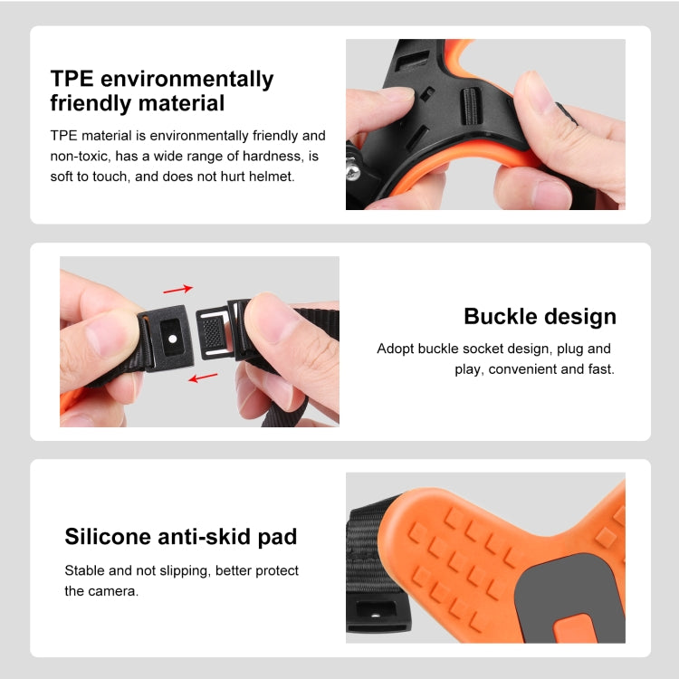 PULUZ Motorcycle Helmet Chin Strap Belt Mount for GoPro, Insta360, DJI and Other Action Cameras, Helmet Chin Strap