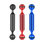 PULUZ 5 inch 13cm Length 20.8mm Diameter Dual Balls Carbon Fiber Floating Arm, Ball Diameter: 25mm, 5 inch Black, 5 inch Blue, 5 inch Red
