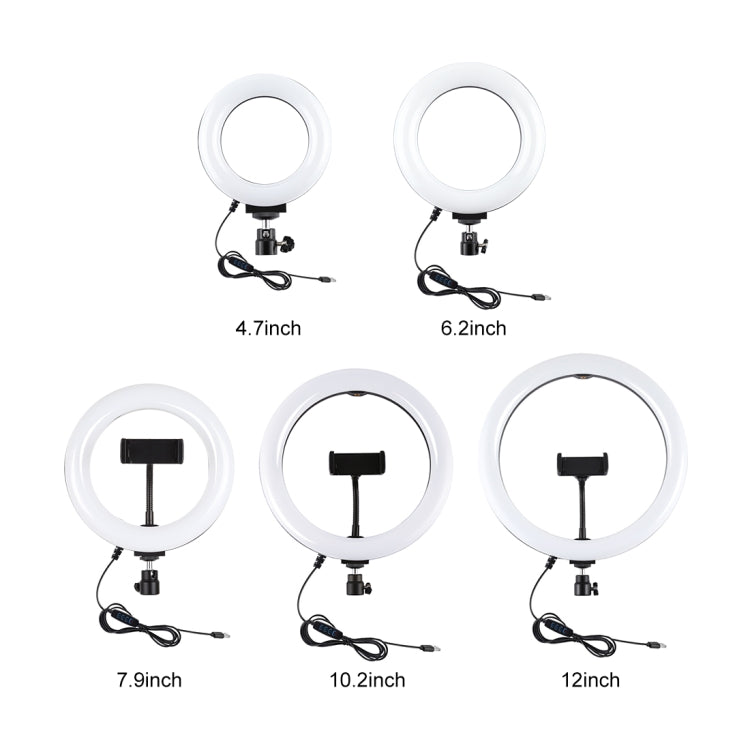 PULUZ 6.2 inch 16cm USB 3 Modes Dimmable LED Ring Vlogging Photography Video Lights with Tripod Ball Head, 6.2 inch
