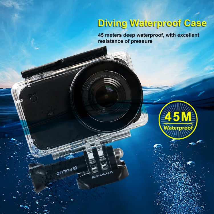 PULUZ 45m Underwater Acrylic Plexiglass Waterproof Housing Diving Case for Xiaomi Mijia Small Camera, with Buckle Basic Mount & Screw, For Mijia Small Camera
