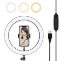 PULUZ 11.8 inch 30cm USB 3 Modes Dimmable LED Ring Vlogging Selfie Photography Video Lights with Cold Shoe Tripod Ball Head & Phone Clamp, 11.8 inch