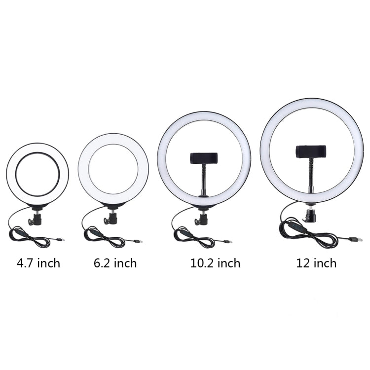 PULUZ 11.8 inch 30cm USB 3 Modes Dimmable LED Ring Vlogging Selfie Photography Video Lights with Cold Shoe Tripod Ball Head & Phone Clamp, 11.8 inch