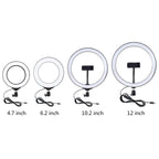 PULUZ 11.8 inch 30cm USB 3 Modes Dimmable LED Ring Vlogging Selfie Photography Video Lights with Cold Shoe Tripod Ball Head & Phone Clamp, 11.8 inch