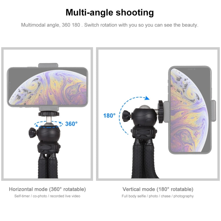 PULUZ Mini Octopus Flexible Tripod Holder with Ball Head for DJI, Insta360, GoPro and Other Action Cameras, SLR Cameras, Cellphone, Size: 25cmx4.5cm, 25cm Tripod(US), 25cm Tripod