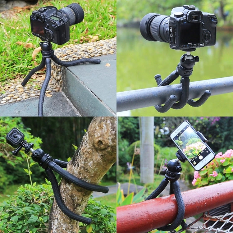 PULUZ Mini Octopus Flexible Tripod Holder with Ball Head for SLR Cameras, DJI, Insta360, GoPro and Other Action Cameras, Cellphone, Size:30cmx5cm, 30cm Tripod