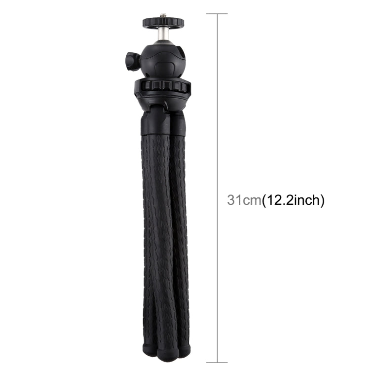 PULUZ Mini Octopus Flexible Tripod Holder with Ball Head for SLR Cameras, DJI, Insta360, GoPro and Other Action Cameras, Cellphone, Size:30cmx5cm, 30cm Tripod
