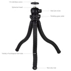 PULUZ Mini Octopus Flexible Tripod Holder with Ball Head for SLR Cameras, DJI, Insta360, GoPro and Other Action Cameras, Cellphone, Size:30cmx5cm, 30cm Tripod