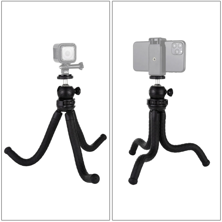 PULUZ Mini Octopus Flexible Tripod Holder with Ball Head for SLR Cameras, DJI, Insta360, GoPro and Other Action Cameras, Cellphone, Size:30cmx5cm, 30cm Tripod