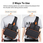 PULUZ Triangle Style SLR Camera Bag Sling Waterproof Backpack Shoulder Messenger Bags with Removable Lens Bag, Triangle Style Backpack(Black)