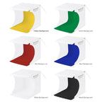PULUZ 23cm Ring LED Panel Folding Portable Light Photo Lighting Studio Shooting Tent Box Kit with 6 Colors Backdrops (Black, White, Yellow, Red, Green, Blue), Unfold Size: 24cm x 23cm x 23cm, 23cm Ring LED Panel (RU), 23cm Ring LED Panel