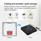 PULUZ 25cm Folding Portable Ring Light Photo Lighting Studio Shooting Tent Box with 12 Colors Backdrops, Size: 25cm x 25cm x 25cm, 25cm High CRI Box