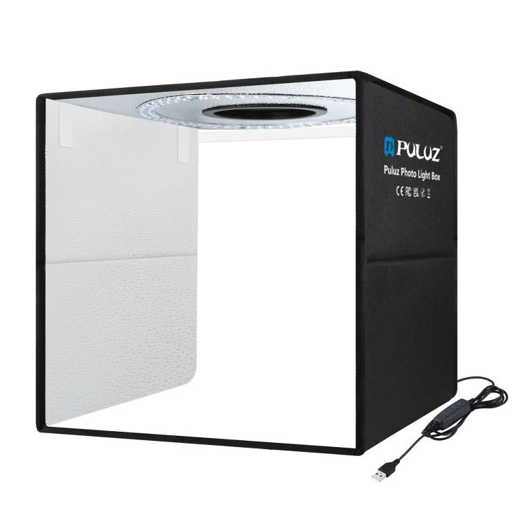 PULUZ 40cm Folding Portable Ring Light USB Photo Lighting Studio Shooting Tent Box with 6 x Dual-side Color Backdrops, Size: 40cm x 40cm x 40cm, 40cm Box Black RU, 40cm