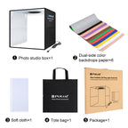 PULUZ 40cm Folding Portable Ring Light USB Photo Lighting Studio Shooting Tent Box with 6 x Dual-side Color Backdrops, Size: 40cm x 40cm x 40cm, 40cm Box Black RU, 40cm