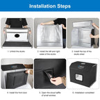 PULUZ Photo Studio Light Box Portable 60 x 40cm Cuboid Photography Studio Tent Kit with 6 Color Backdrops, 60 x 40cm (UK), 60 x 40cm (EU), 60 x 40cm (AU), 60 x 40cm (US)